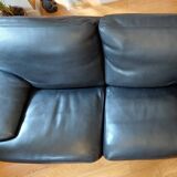 Roche Bobois black leather sofa