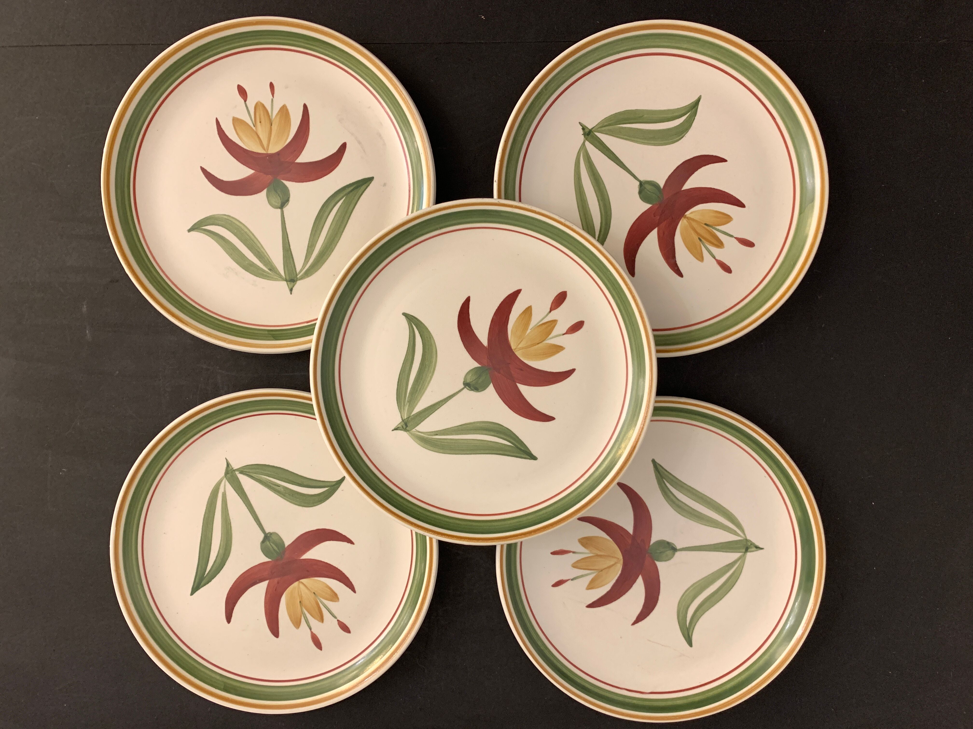 10 Longchamp dessert plates, floral model