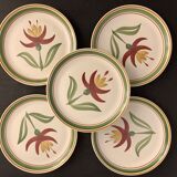 10 Longchamp dessert plates, floral model