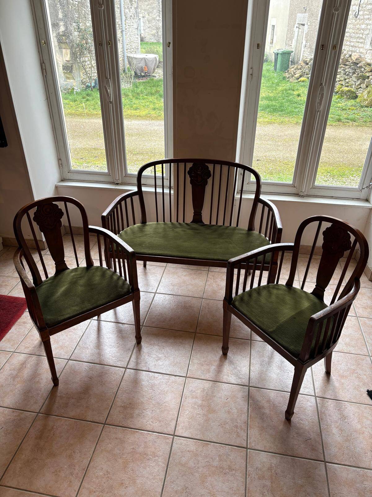 Art Deco sofa and armchair set