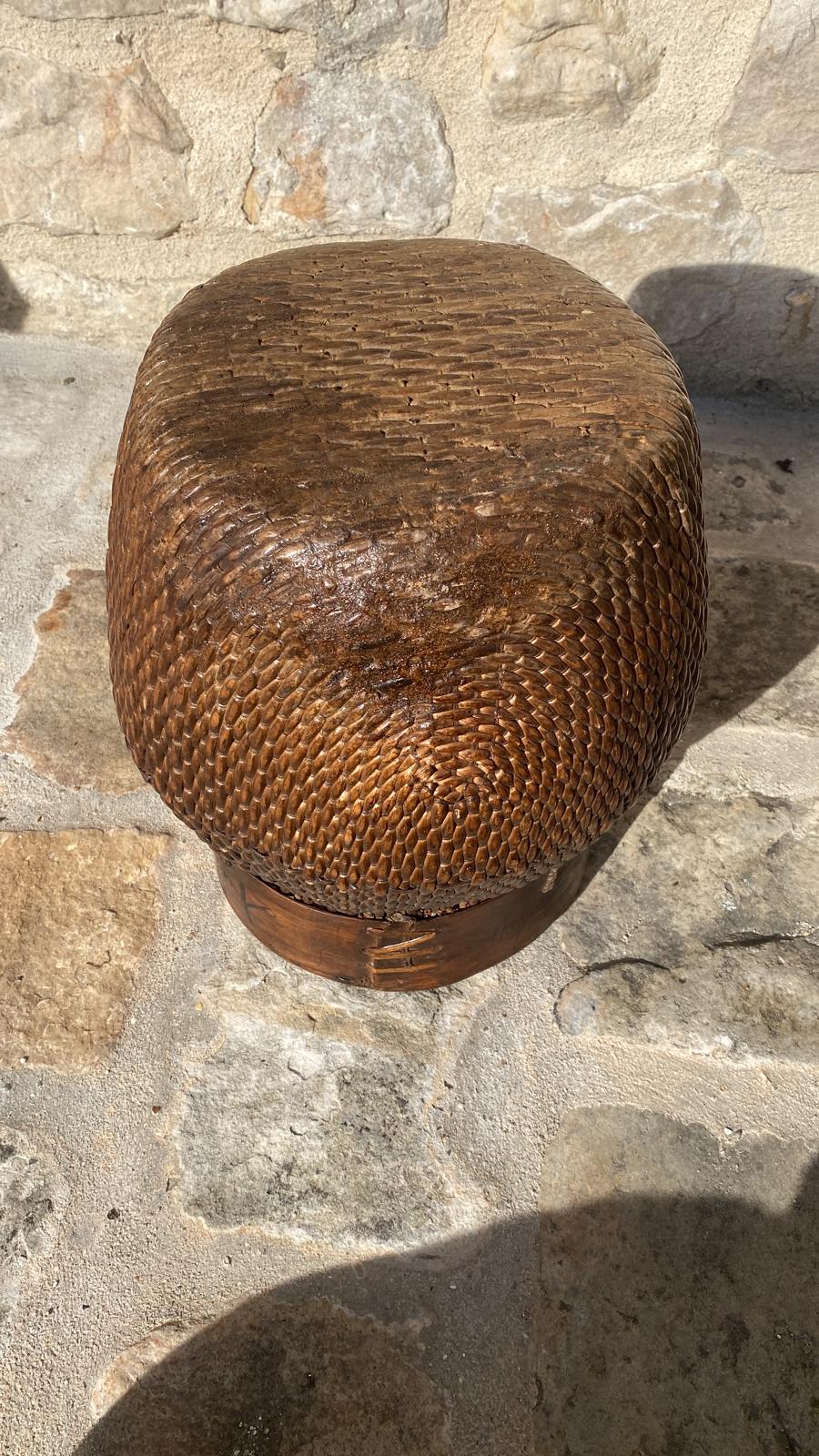 Chinese braided wooden basket