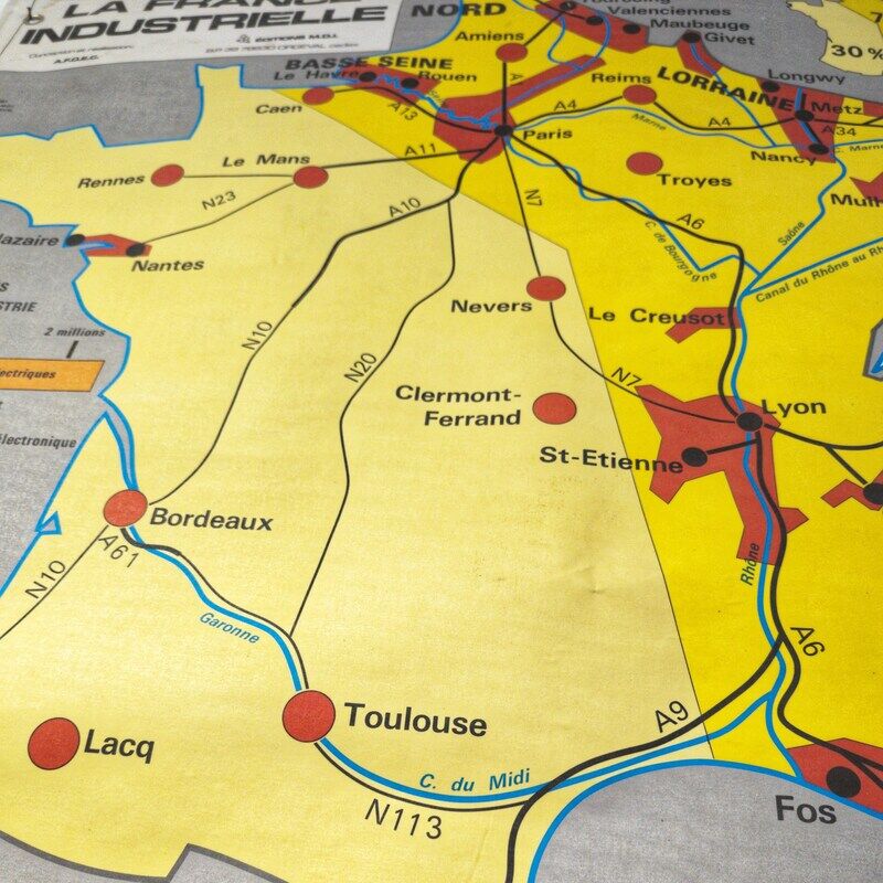 Map Scolaire La France Industrielle / Les Sources d'énergie - Editions MDI