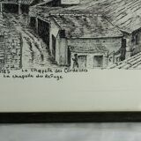 Original drawing of Nantes, rue des Cordeliers et du Refuge - ink on paper - 1987