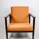 Fauteuil lounge GFM-142 en velours orange attribué à Edmund Homa, années 1970