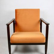 Fauteuil lounge GFM-142 en velours orange attribué à Edmund Homa, années 1970