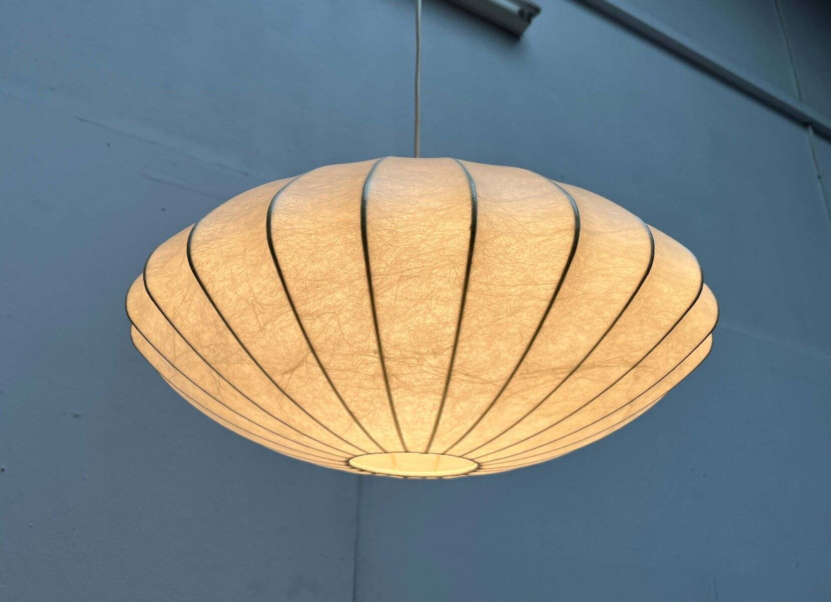 Mid-century modern Cocoon pendant lamp by Friedel Wauer for Goldkant Leuchten, Germany, 1960s.