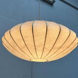 Mid-century modern Cocoon pendant lamp by Friedel Wauer for Goldkant Leuchten, Germany, 1960s.