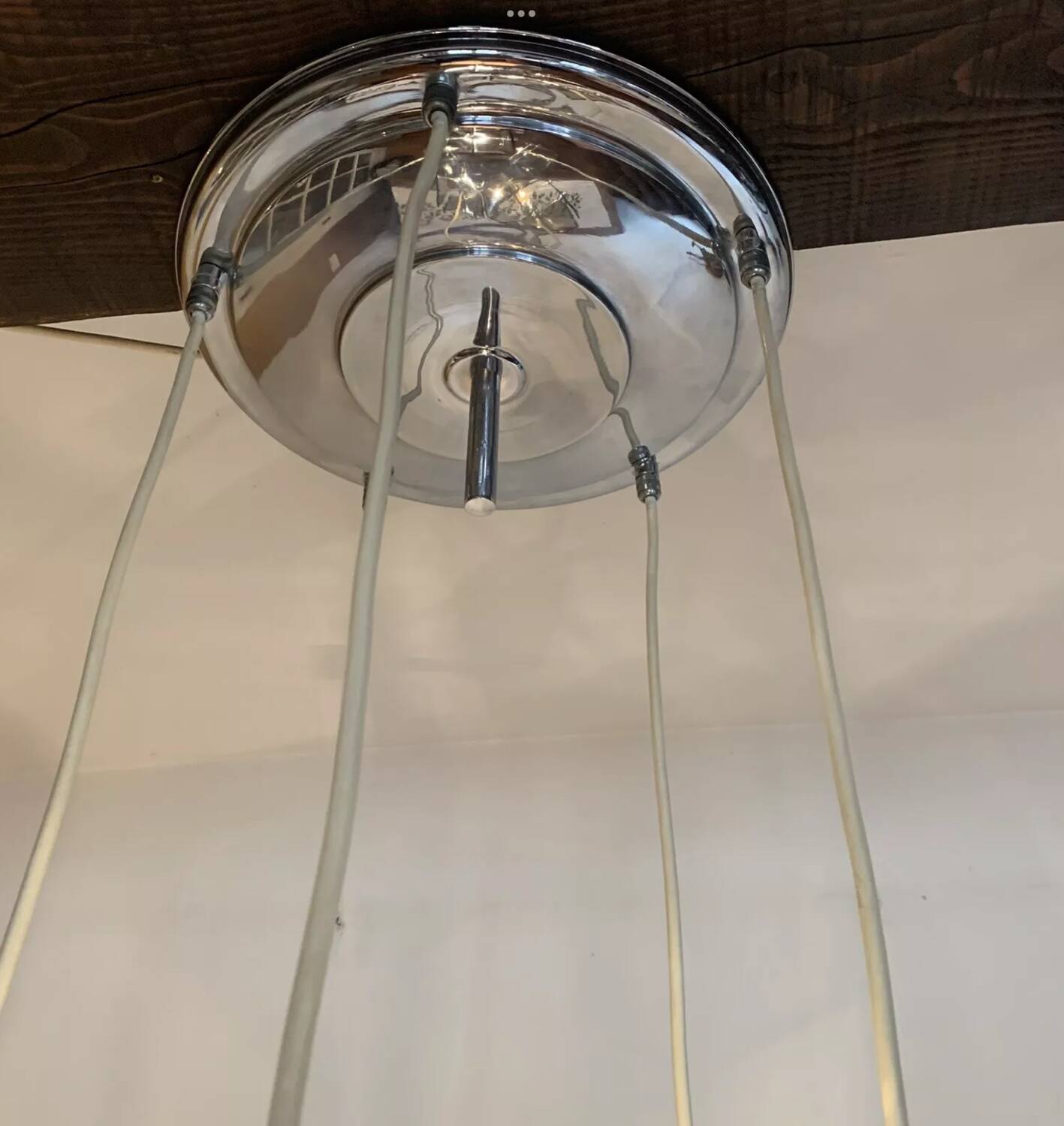 Cascade Chandelier Smoked Glass Beveled 5 Lights Italy 60's DLG Fontana A