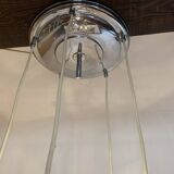 Cascade Chandelier Smoked Glass Beveled 5 Lights Italy 60's DLG Fontana A