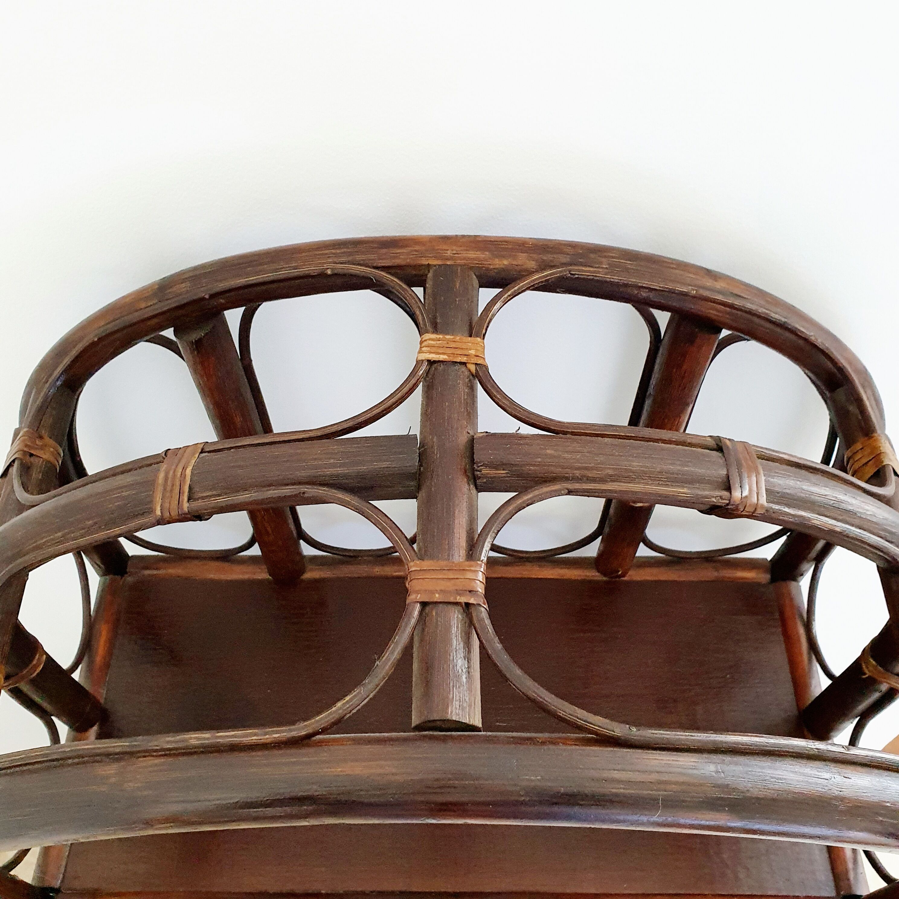 Rattan floor shelf and cannage from the 70s