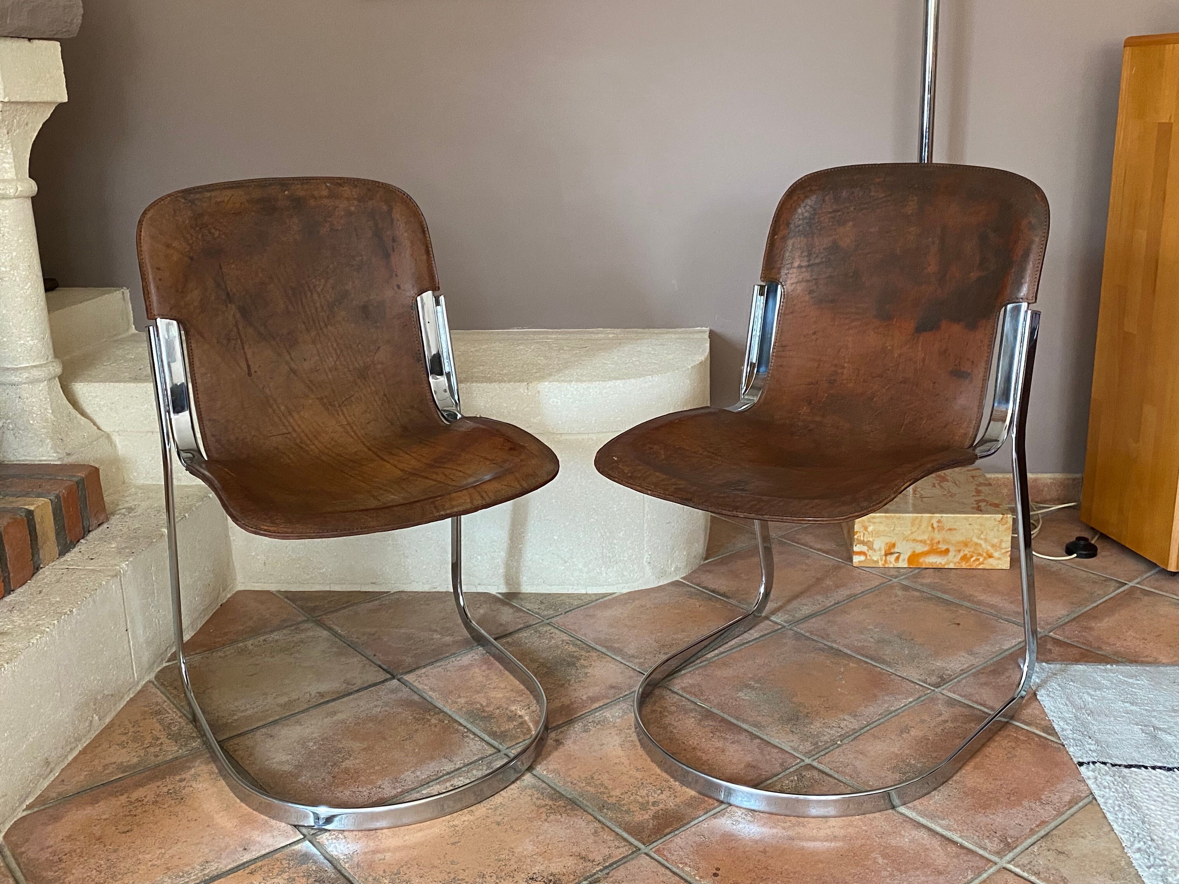 Pair of cidue chairs model c2 1970