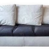 Canapé en cuir, canapé en cuir blanc Ligne Roset modèle Feng de Dider Gomez