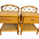 Pair of 1960s rattan bedside tables from France