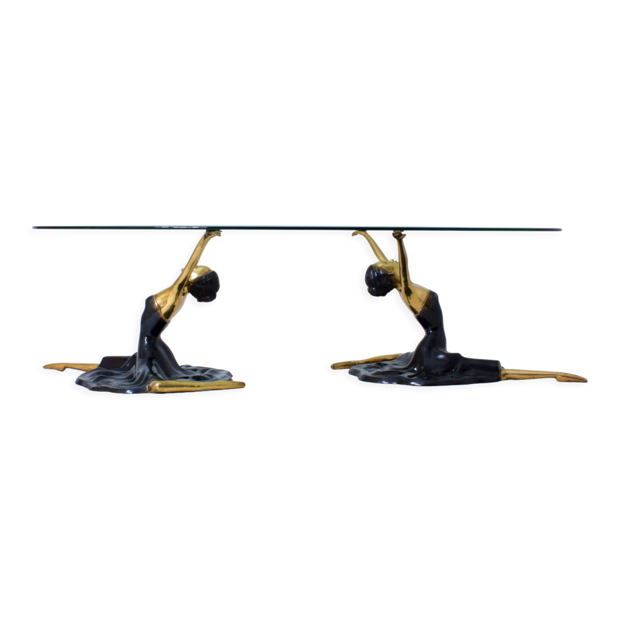 Brass French ballerina coffee table, France 1960s