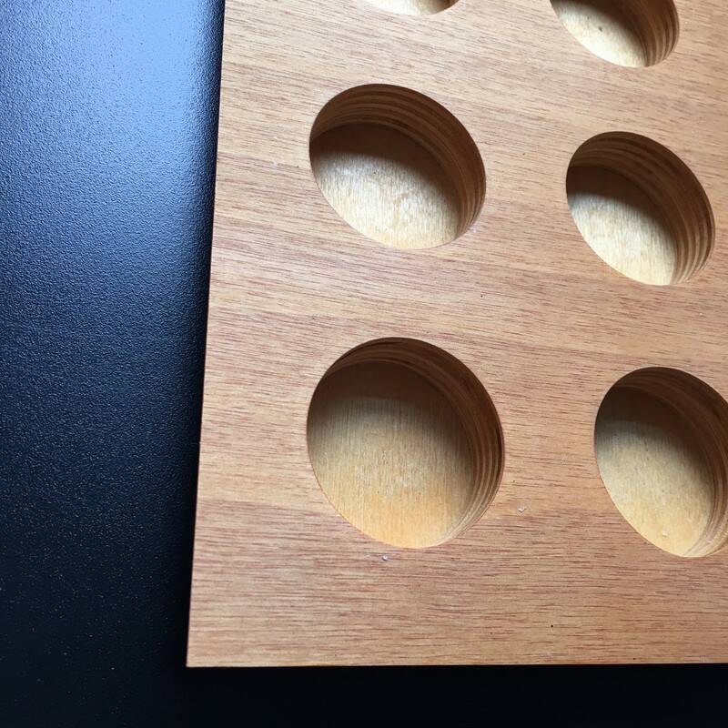 Vintage Danish 9 Candle Wooden Candle Holder