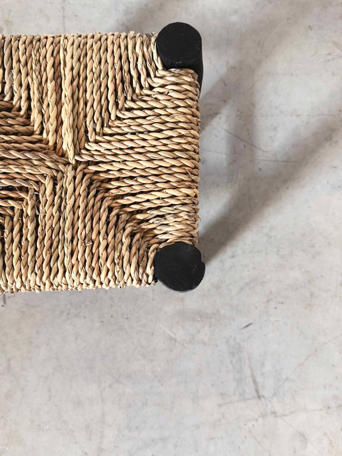 Mini black Moroccan stool