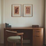 Duo of paintings on paper - M337 and M339 - abstract paintings signed Eawy