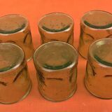 1970s (lot 2) 6 orangeade glasses Bubble and coloured glass