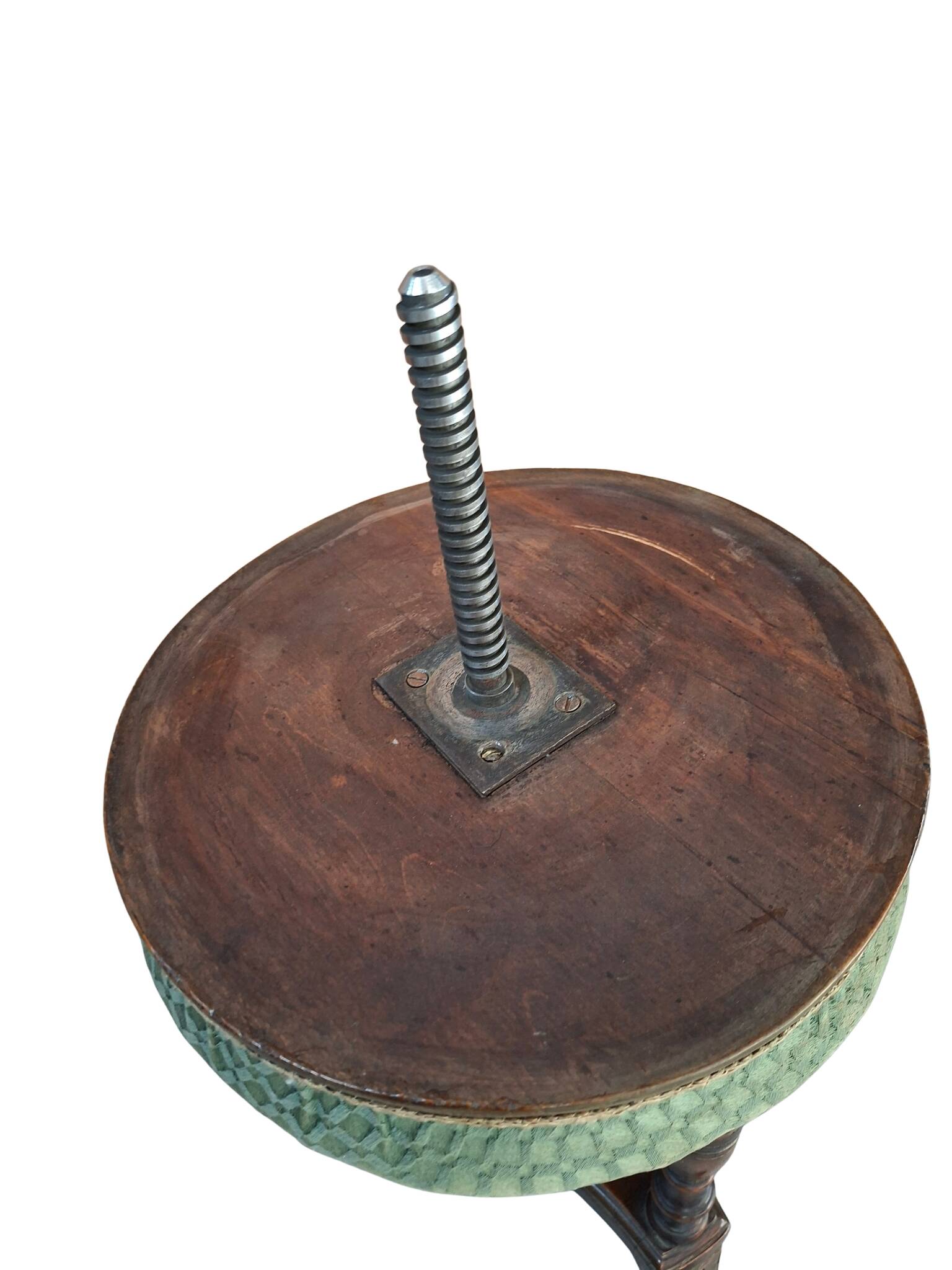 Sgabello a vite da Pianoforte Antico in Noce Inizio '900