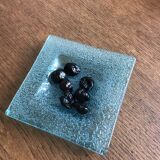 Plat en verre gouttes Murano bleu