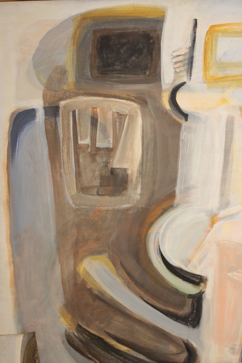 Large abstract oil on canvas dated 1969 - Henri Larriere (1935-2024)