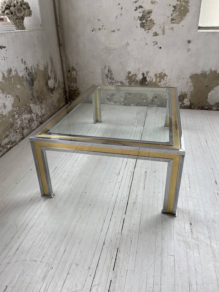 Romeo Rega chrome brass coffee table