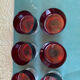Set of 6 dessert bowls / vintage ruby red glass glasses