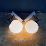 Italian white wall sconces from the mid-century by Targetti Sankey, 1960s, set of 2.