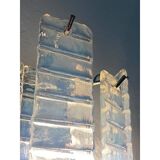 Set of Two Contemporary Opalino Strips “Listelli” Murano Glass Wall Sconces