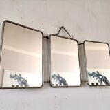 Miroir triptyque de barbier design années 50/60