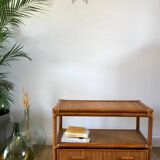 Rattan coffee table and cannage 60s