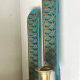 Swedish Grace Pair of Wall Candle holders Sconces in painted metal & b