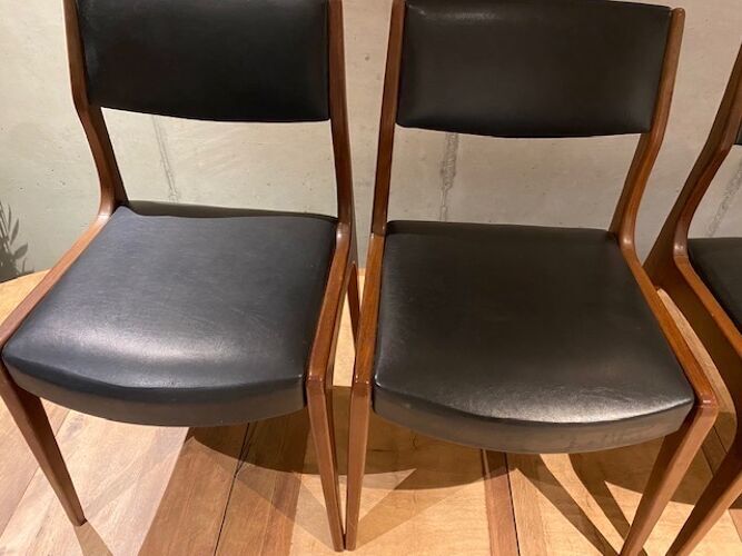 4 scandinavian teak chairs
