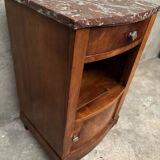 Art Deco bedside table in wood and marble