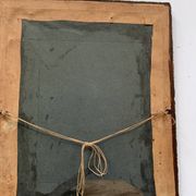 Marine watercolor "Sailboat at sea and stranded on the beach" 20th century