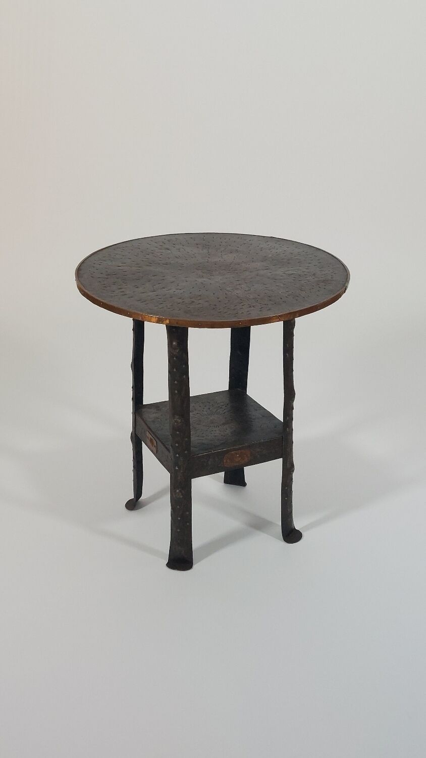 Antique Viennese side table handcrafted in wrought iron.