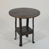 Antique Viennese side table handcrafted in wrought iron.