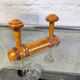 Turned wooden coat rack