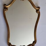 Vintage rocaille style mirror in stucco and wood 80 cm
