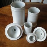 19th century white porcelain pharmacy pots.