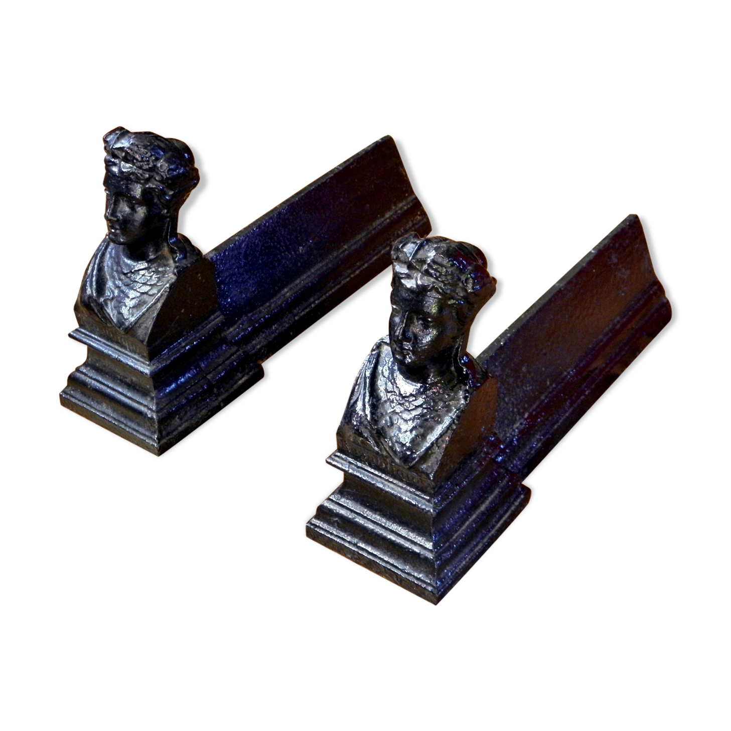 Cast iron chenets "Republic"