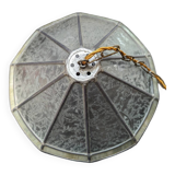 Old large Art Deco pendant lamp with mother-of-pearl and glass shade