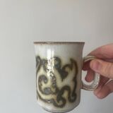 Set of vintage Duncan Ceramics glazed stoneware mugs made in Scotland Style