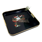 Vintage plastic tea tray  Peacock design