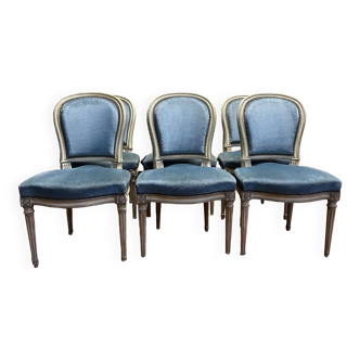 Suite of 6 Louis XVI style chairs