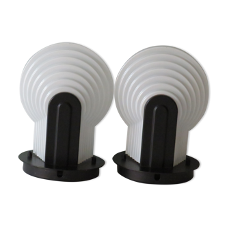 Lot of 2 vintage wall sconces, 1970-1980 Happylight, Netherlands