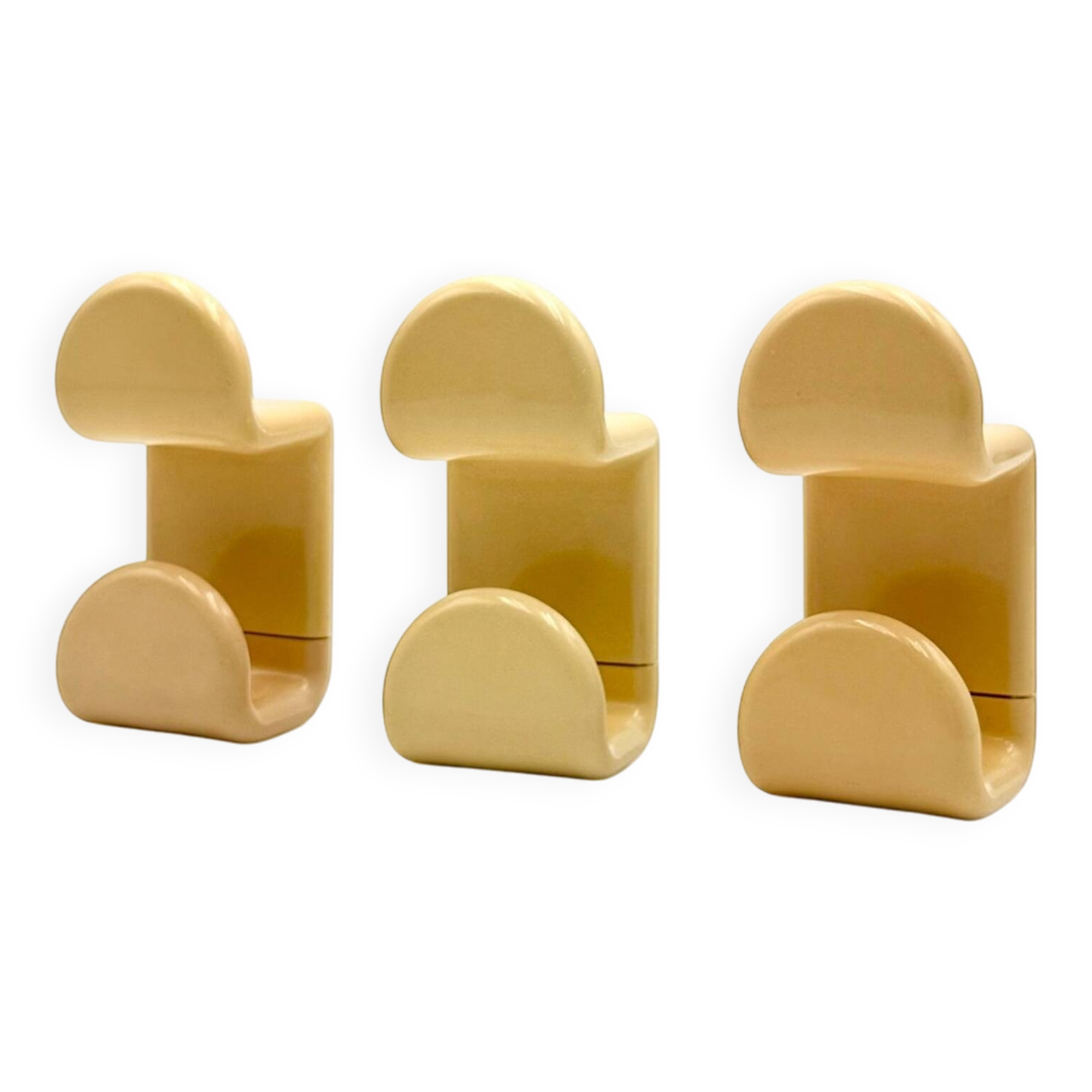 Set of Beige Coat Hooks by Ambrogio Rossari for Gedy, 1970s
