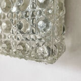 Rectangular moulded glass ceiling light