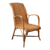 Fauteuil osier et rotin vintage