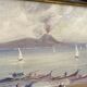 Oil painting "Fishermen of Sicily" 1960, Napoleon III frame